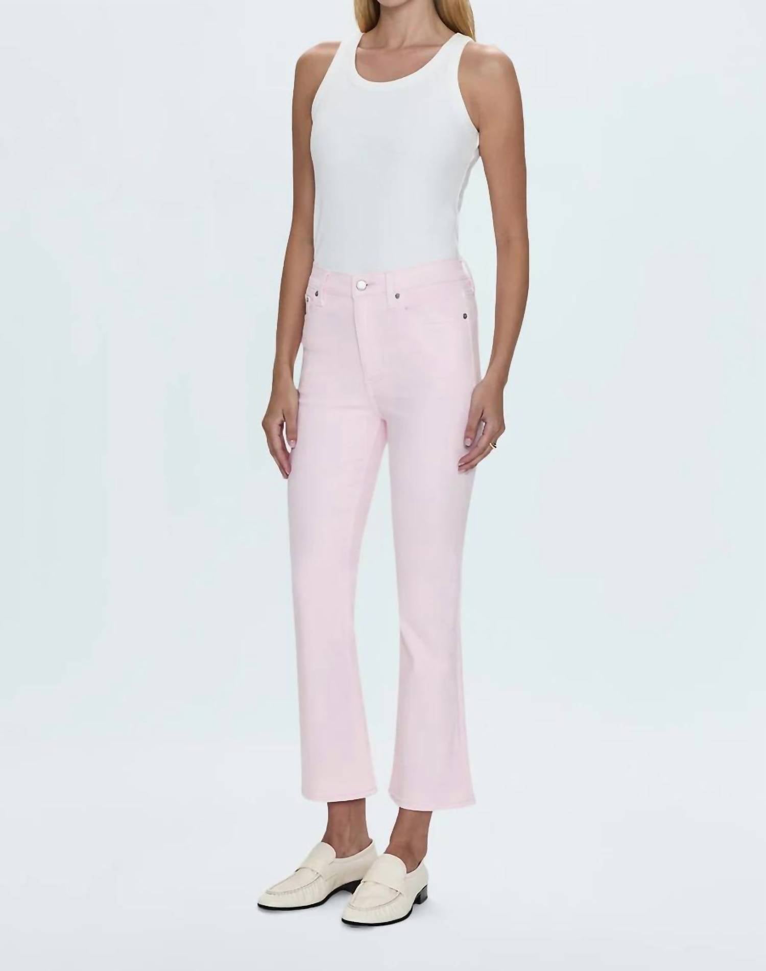 PISTOLA Lennon High Rise Crop Boot Jeans in blush 1 - women's jeans - detail view