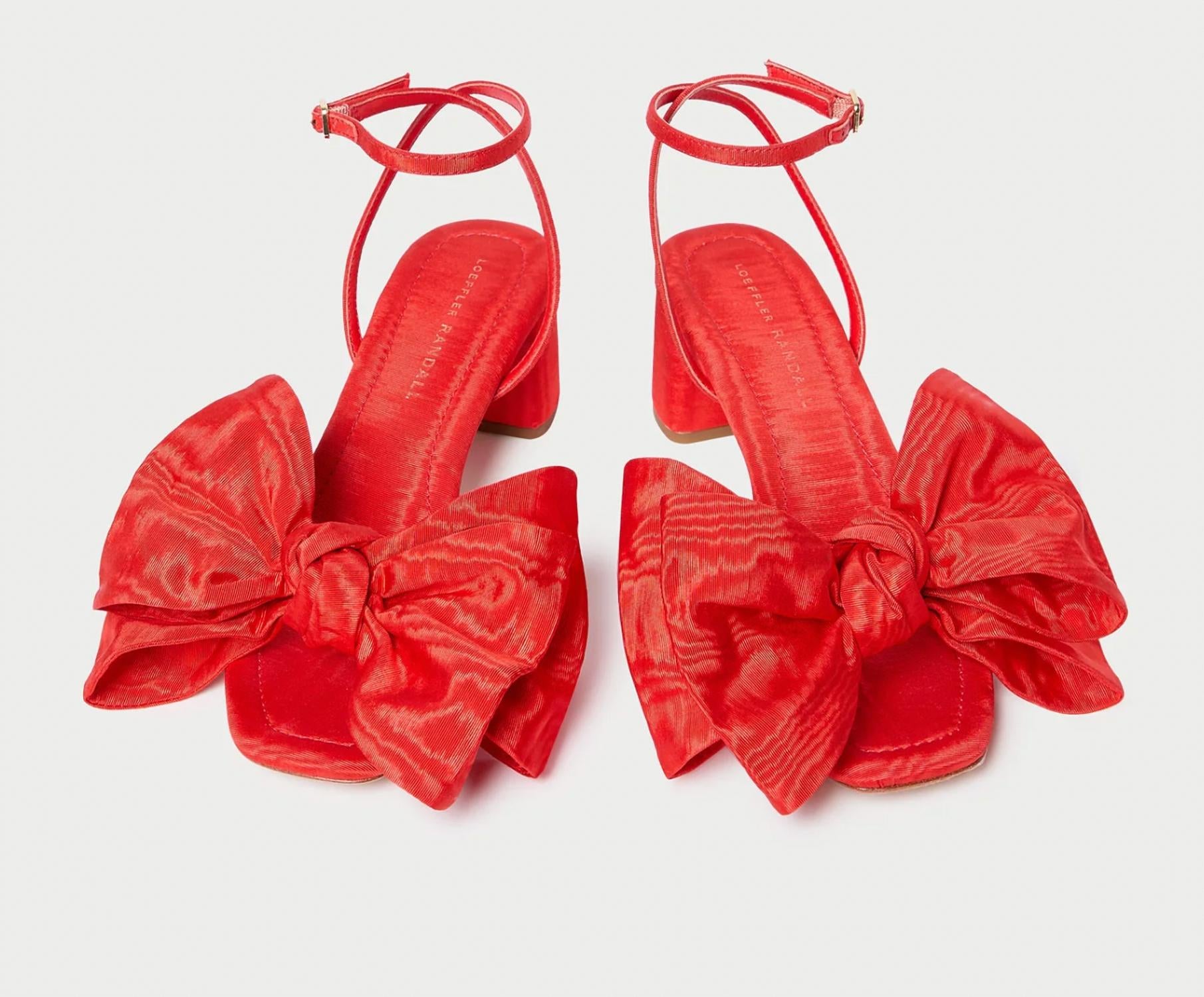 Loeffler Randall Women's Carmen Bow Sandal in red - women's sandal - detail view