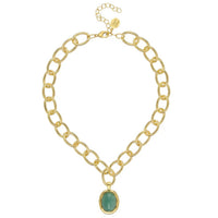 Susan Shaw - Women's Cabochon Loop Chain Necklace