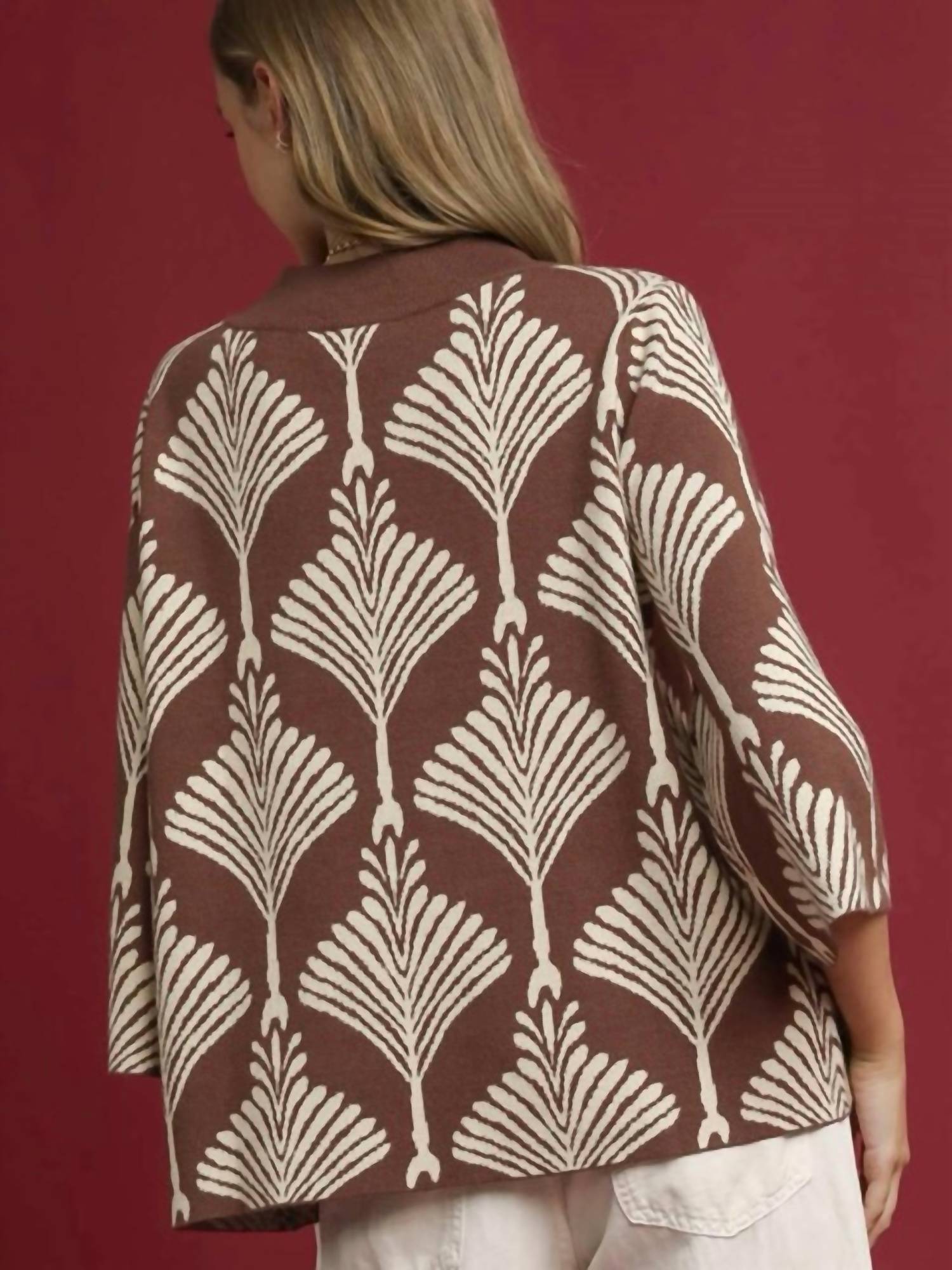 Umgee - Abstract Print Pullover Sweater