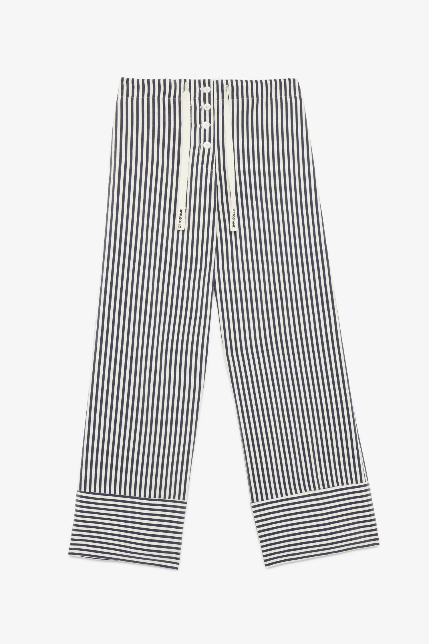 Ottod'Ame - Linen Palazzo Trousers Striped Pants