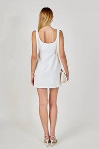 Endless Rose - Bow Tie Scoop Neck Mini Dress