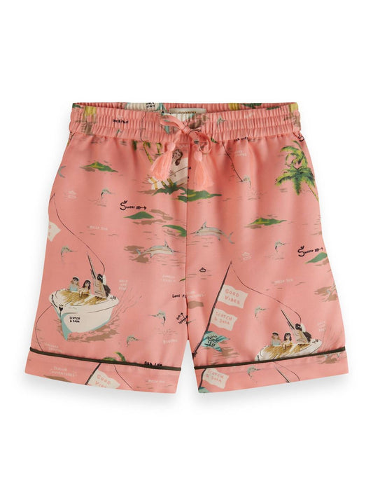 Scotch & Soda - Girls Straight Leg All-over Printed Shorts