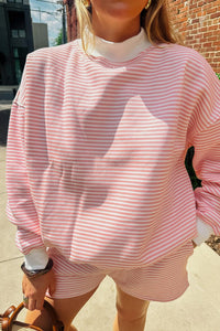 Lilbelle By Lilbelle - Lucy Oversized Striped Mockneck Sweatshirt