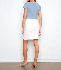 Charlie B - Stretch Twill Skort With Frayed Hem