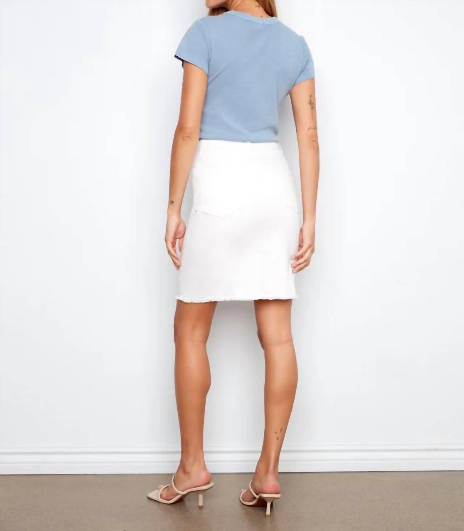 Charlie B - Stretch Twill Skort With Frayed Hem