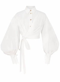 Zimmermann - Rebellion Poplin Wrap Blouse