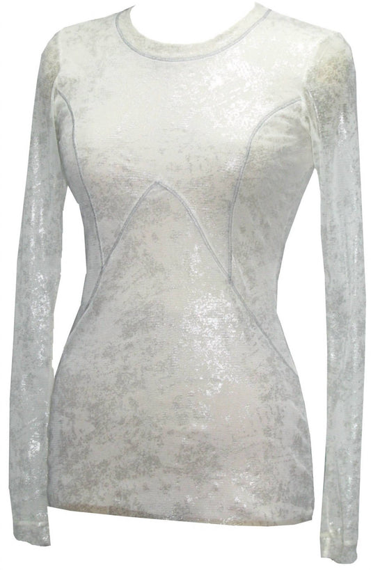 Petit Pois By Viviana G - Crew Neck Long Sleeve Mesh Tee