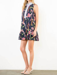 Thml - Sleeveless Striped Collared Floral Dress