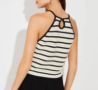 Suncoo - Pany Stripe Halter Sweater
