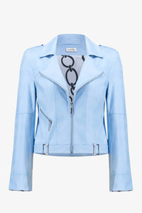 Joseph Ribkoff - Foiled Faux Suede Fitted Jacket With Decorative Buckles