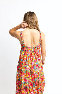 Karlie - Floral Scoop Back Tier Maxi Dress