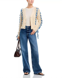 Driftwood - Braided Denim Button Front Sweater
