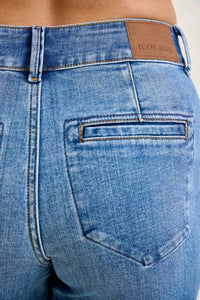 Judy Blue High Waist Trouser Column Jeans - Petite in medium wash - women's jeans - view 4
