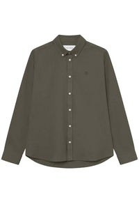 Les Deux Desert Regular Long Sleeve Shirt in olive night - men's shirt - alternate view