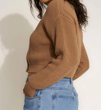 Callahan Cropped Cardigan in camel - women's cardigan - view 7