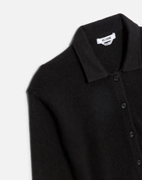 RE/DONE Women's Loose Polo Cardigan in black - women's cardigan - alternate view