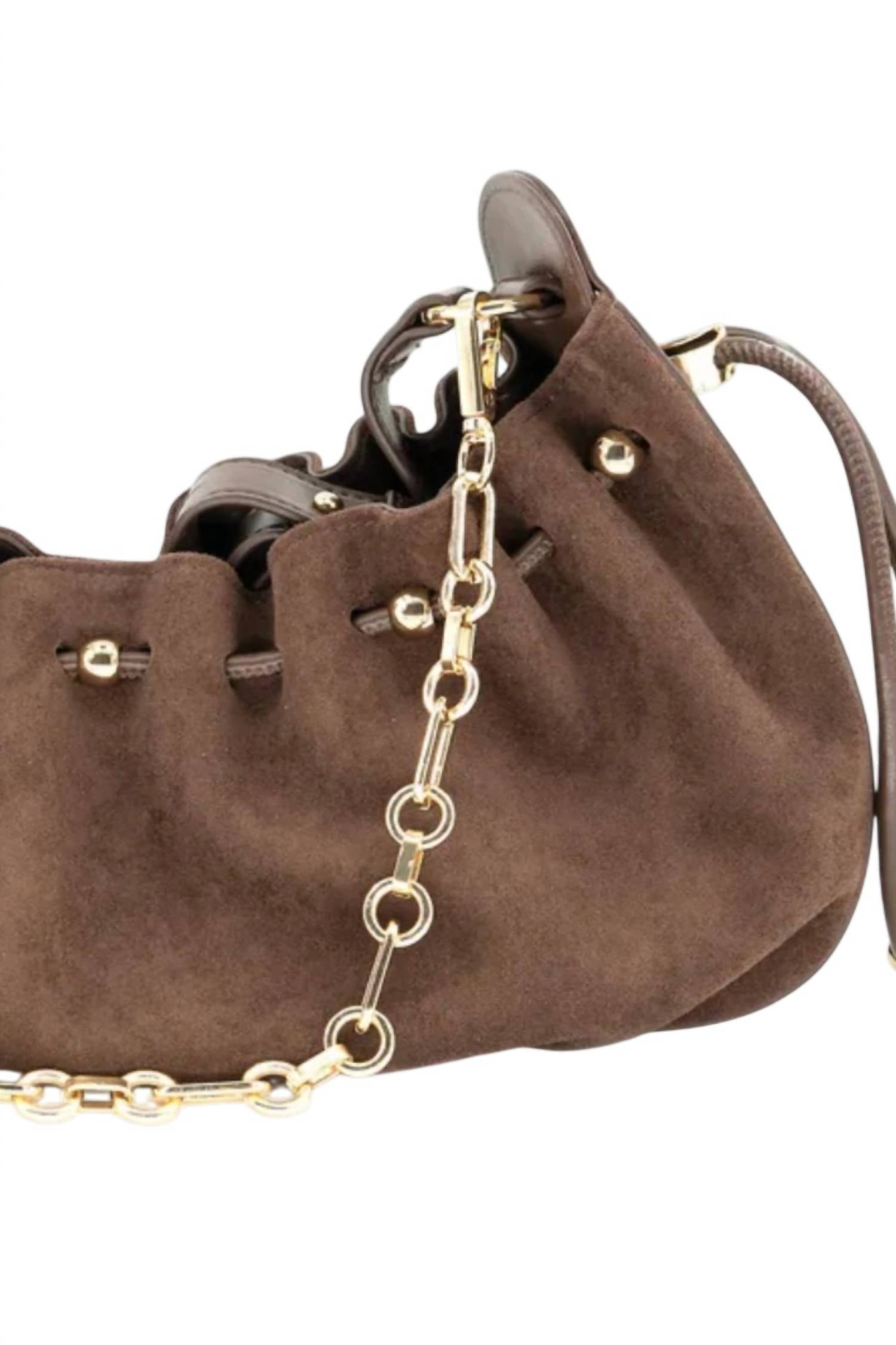 Bc Handbags - Faux Suede Bag with Adjustable Closure Detail