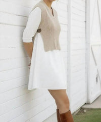 KORI Two in One Dress in one dress in beige - women's dress - detail view