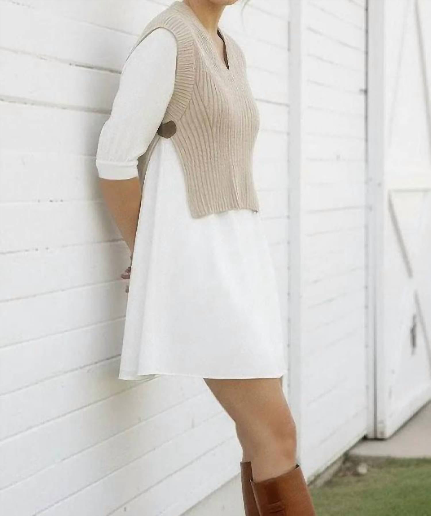 KORI Two in One Dress in one dress in beige - women's dress - detail view