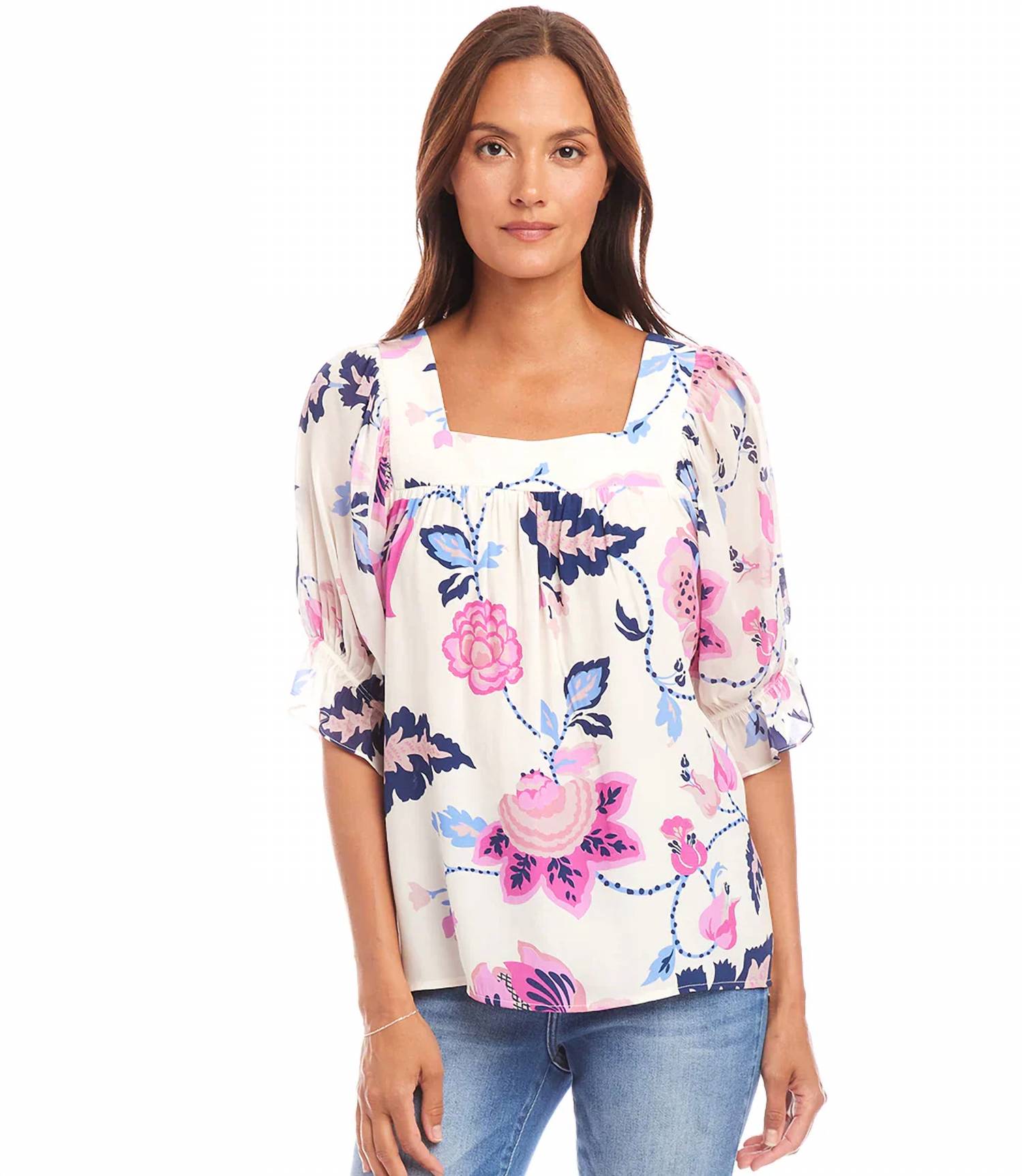Karen Kane - Corrine Contrast Square Neck Top