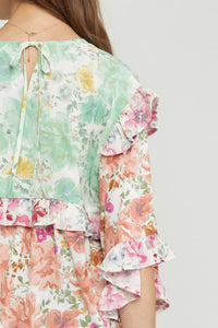 Entro - Ruffled & Floral Top