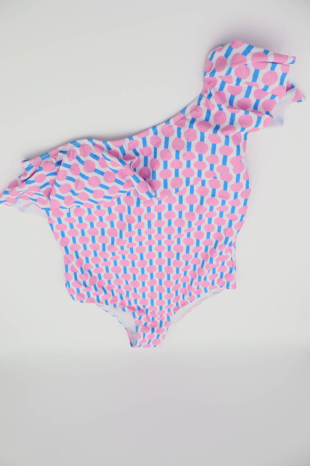 THE OAKS APPAREL Women's One-shoulder Swimsuit in hello happiness - women's swimwear - detail view