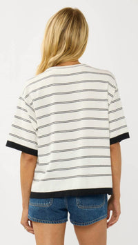 Lovestitch - Crewneck Dropped Shoulder Oversized Stripe Tee