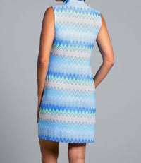 Ibkul - Susan Print Sleeveless Mock Dress