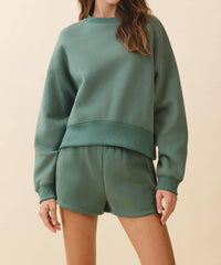 TCEC Dropped Shoulder Sweatshirt in pine - women's top