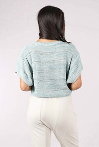 mystree Melange Relaxed Pullover Sweater in seafoam - women's sweater - alternate view