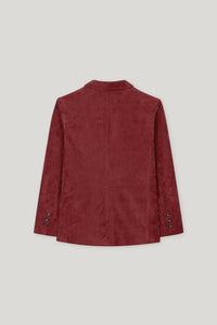 LUISA CERANO Corduroy One Button Blazer in berry red - women's jacket - view 7