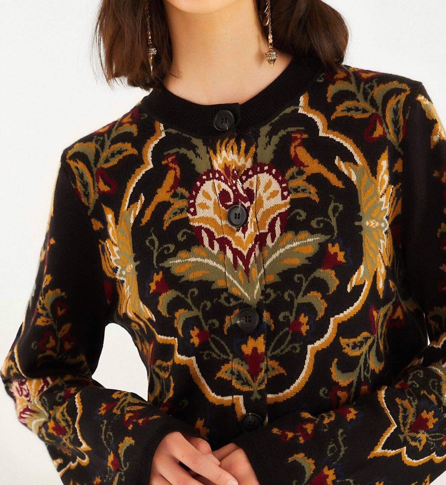 Farm Rio - Majestic Hearts Knit Cardigan