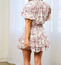 Wholesale Fashion Trends - Jamie Paisley Ruffle Mini Dress