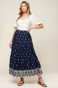 Flying Tomato - Bebe Alert Woven Midi Skirt