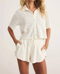 Z Supply - Madrid Knit Eyelet Button Up Top