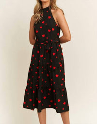 Sweet Generis - Heart Print Halter Dress