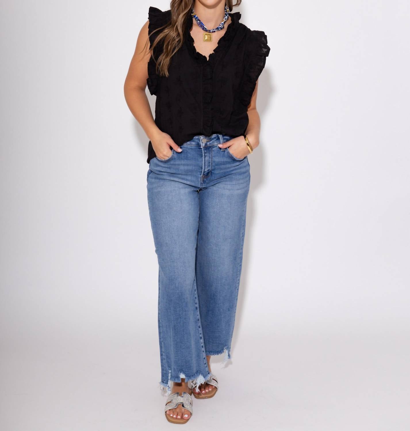 Ivy Jane Midnight Bouquet Top in black - women's blouse - view 5