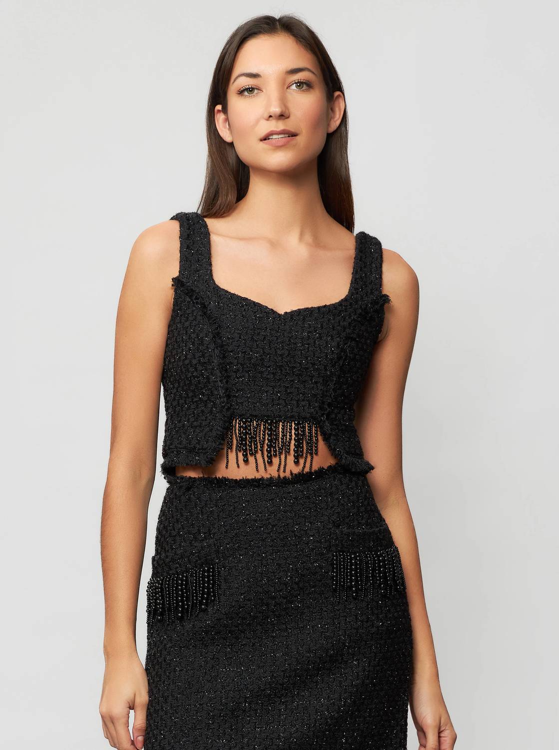 Solgo Atelier - Tia Shimmering Bouclé Crop Top