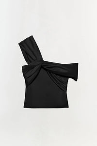 SIMKHAI Celiana Knit Combo Top in black - women's blouse - view 4