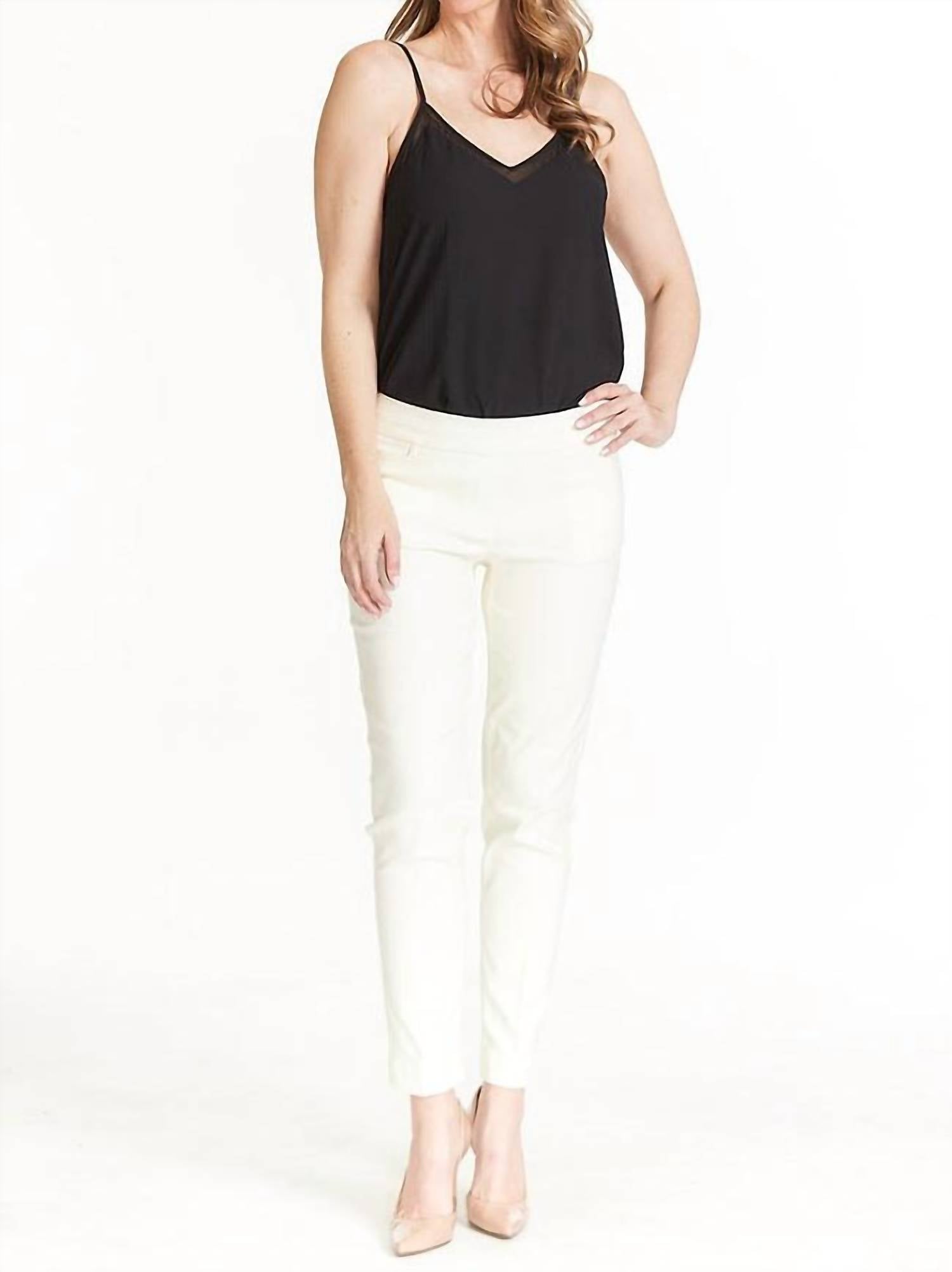 Slimsation By Multiples - Pull On Twill Ankle Pants