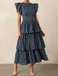 Prosperina Chelsea Polka Dot Dress in navy - women's dress - view 5