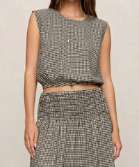 Z Supply - Merit Cropped Gingham Linen Top
