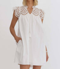 Entro - Striped Eyelet Dress