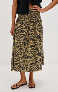 Rails Alessa Flowy Midi Skirt in beige - women's skirt - detail view