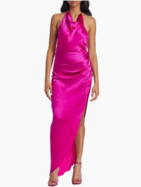Amanda Uprichard - Elektra Gathered Silk Halter Gown