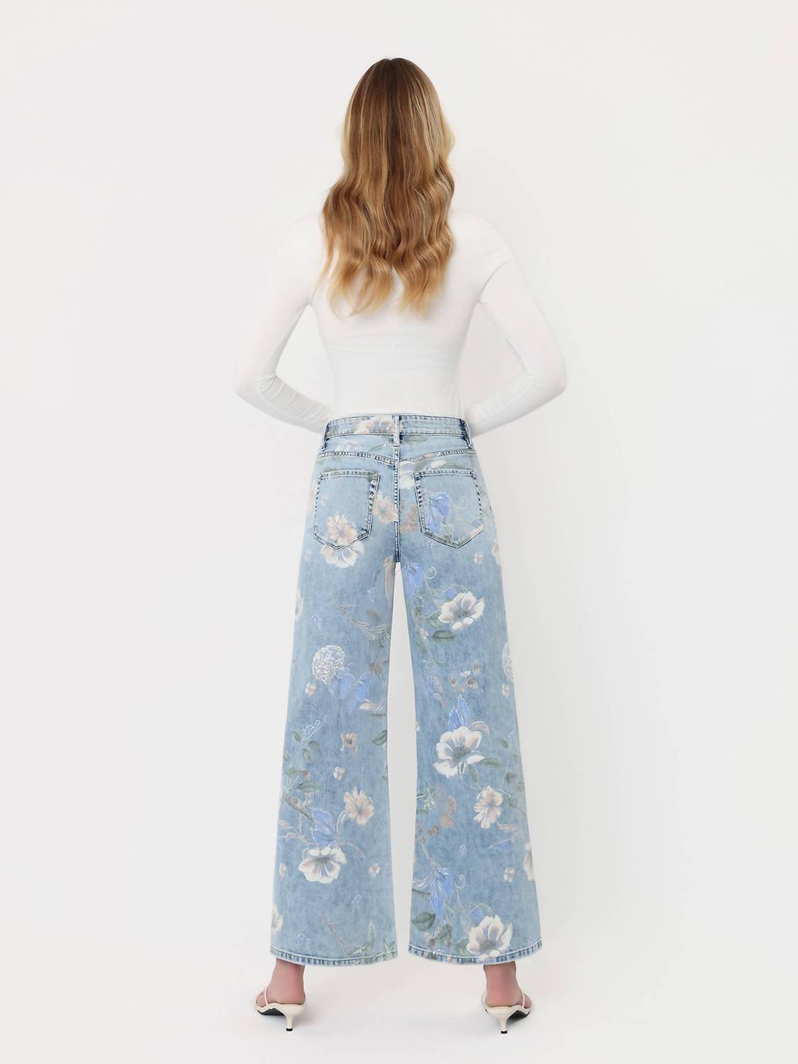 Vervet By Flying Monkey - Lucy High Rise Floral Vintage Wide Jeans