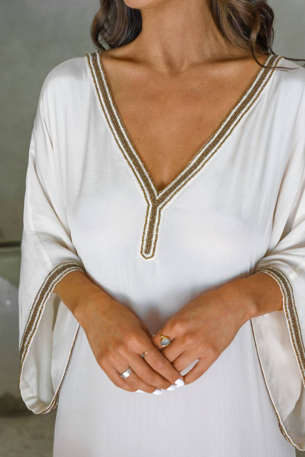 Kadimah - Samira Ombrè Beaded Kaftan