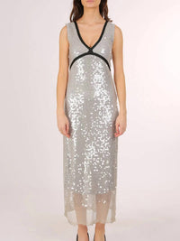 Beulah TALYN SEQUIN DRESS in silver - women's dress