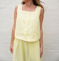 Entro - Eyelet Button Front Top